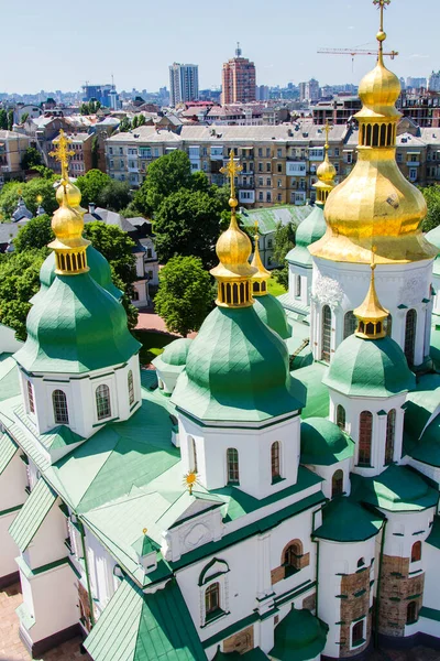 Sophia Katedrali Nin Kubbeleri Haçları Doğu Ortodoks Katedrali Yüzyıl Bell — Stok fotoğraf