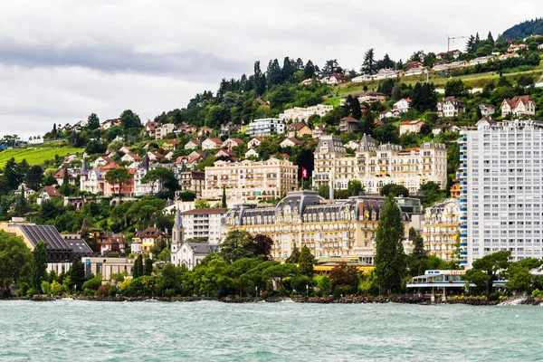 Вид Монтре Женевське Озеро Швейцарія — стокове фото