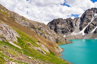 Terskey Alatau 'daki Ala Kol Gölü, Tian Shan Dağları, Kırgızistan, Orta Asya