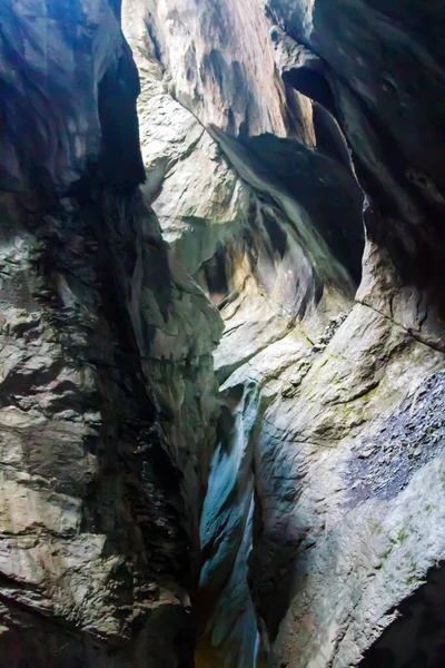 Wasserfall Von Trummelbach Der Ins Lauterbrunnental Fließt Kanton Bern Schweiz — Stockfoto