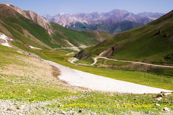 Route Vers Lac Song Kul Kirghizistan Montagnes Tian Shan Asie — Photo