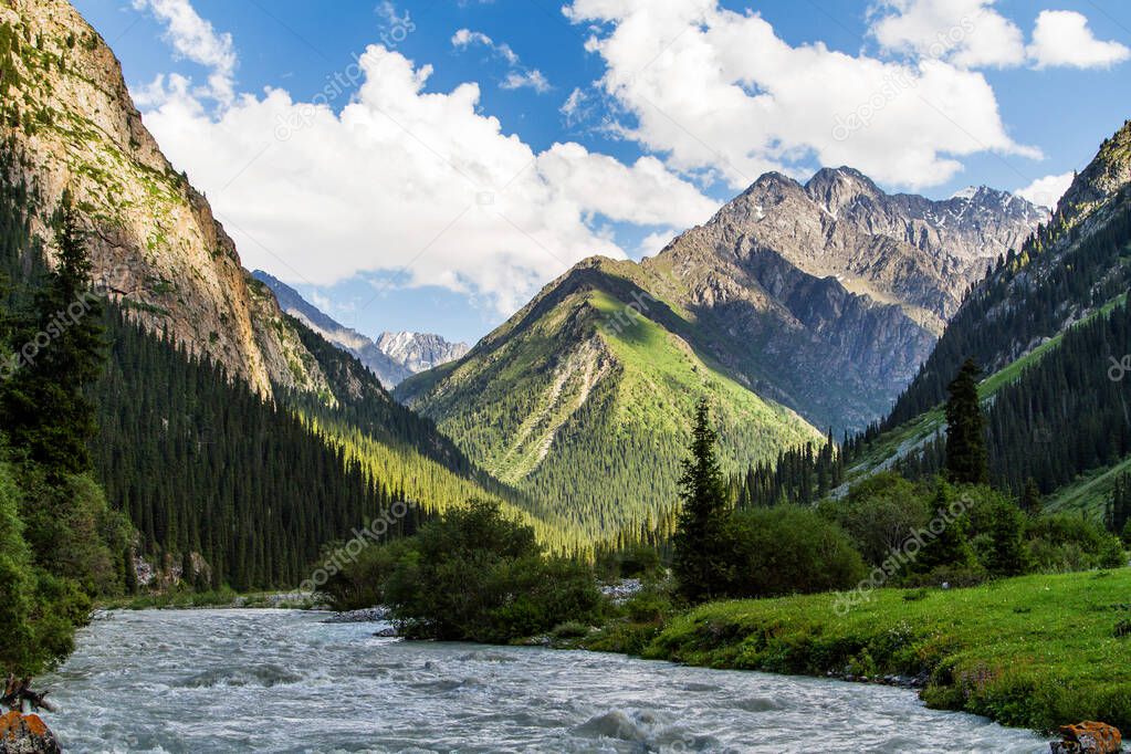 Alatau Plateau in Tian Shan mountains, Karakol, Kyrgyzstan, Central Asia