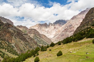 Yazın, Tacikistan, Orta Asya 'daki Fan Dağları' nın Dağ Manzarası