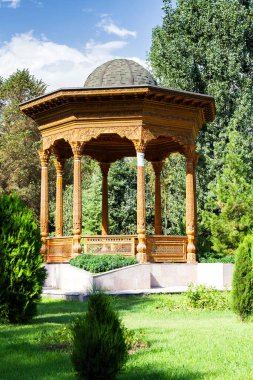 Ana parktaki Pavilion. Tacikistan. Orta Asya