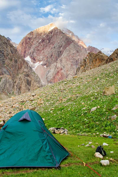 Ensamt Tält Fläktbergen Tadzjikistan Centralasien — Stockfoto