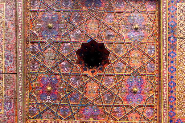 Khiva Uzbekistan 2015 Wooden Ceiling Oriental Ornaments Khiva Uzbekistan Central — 스톡 사진