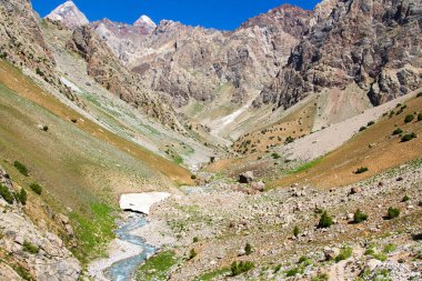 Yazın, Tacikistan, Orta Asya 'daki Fan Dağları' nın Dağ Manzarası