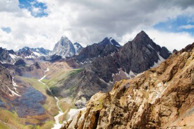 Yazın, Tacikistan, Orta Asya 'daki Fan Dağları' nın Dağ Manzarası
