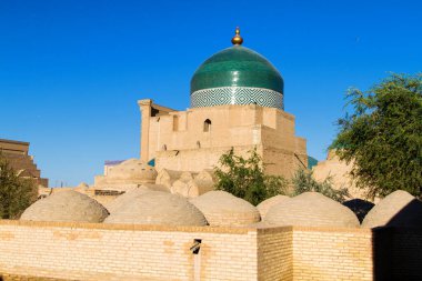 Itchan Kala, Özbekistan 'ın Khiva şehrinin duvarlarla çevrili kasabası. Orta Asya. UNESCO Dünya Mirası