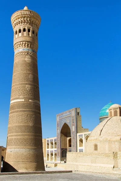 Courtyard Kalyan Mosque Decorated Glazed Blue Tiles Sheikh Tomb Front — Stock Photo, Image