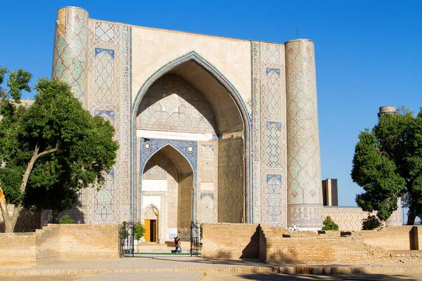 Вид Мечеть Биби Ханым Самарканде Узбекистан Центральная Азия Мечеть Является — стоковое фото