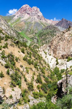 Yazın, Tacikistan, Orta Asya 'daki Fan Dağları' nın Dağ Manzarası