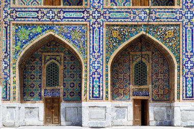 Tilya Kori Madrasah, Registan, Semerkant, Özbekistan, Orta Asya. Semerkand antik İpek Yolu üzerindeki şehirlerden biridir..