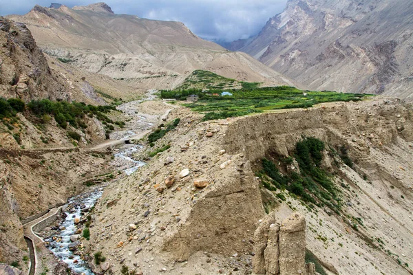 stock image Wakhan coridor. Divided by Panj river (Amu Darya) next to Pamir highway on Marco Polo silk road. Gorno Badakhsan province, Tajikistan, Central Asia