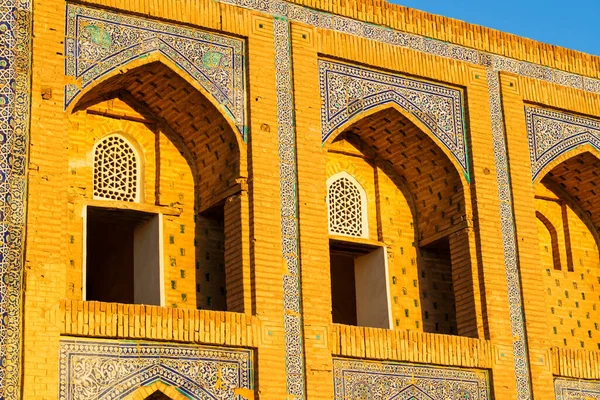 Madrassah Tramonto Khiva Uzbekistan Asia Centrale — Foto Stock