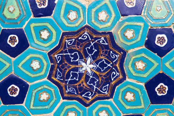 Orientální Vzor Běžně Setkává Uzbeckých Mešitách Medressech Samarquand Uzbekistán Střední — Stock fotografie