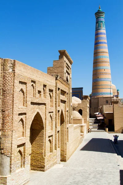 Khiva Uzbekistán Mayo 2015 Casco Antiguo Construido Con Ladrillo Ocra — Foto de Stock