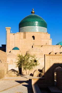 Itchan Kala, Özbekistan 'ın Khiva şehrinin duvarlarla çevrili kasabası. Orta Asya. UNESCO Dünya Mirası