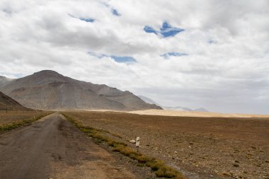 Pamir otoyolu. Marco Polo ipek yolu. Gorno Badakhsan ili, Tacikistan. Orta Asya Pamir Anayolu Kırgızistan 'dan Murghab' a Wakhan Vadisi 'nden Khorog' a oradan da Dushanbe 'ye gider..