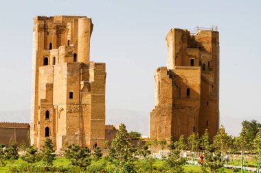 Özbekistan Şahrisabz 'daki Aq-Saray Sarayı harabeleri.
