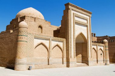 Itchan Kala, Özbekistan 'ın Khiva şehrinin duvarlarla çevrili kasabası. Orta Asya. UNESCO Dünya Mirası