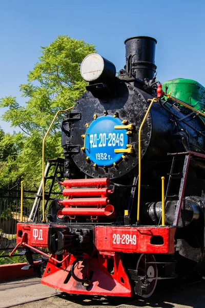 タシケント鉄道博物館 ウズベキスタン 中央アジアの古い蒸気機関車 — ストック写真