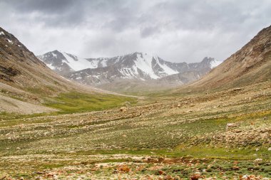 Pamir otoyolu. Marco Polo ipek yolu. Gorno Badakhsan ili, Tacikistan. Orta Asya Pamir Anayolu Kırgızistan 'dan Murghab' a Wakhan Vadisi 'nden Khorog' a oradan da Dushanbe 'ye gider..