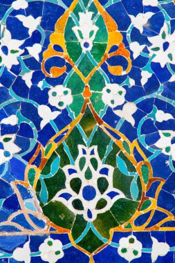 Özbek cami ve metastazlarında doğuya özgü desenler sıklıkla karşılaşılır. Samarquand, Özbekistan, Orta Asya