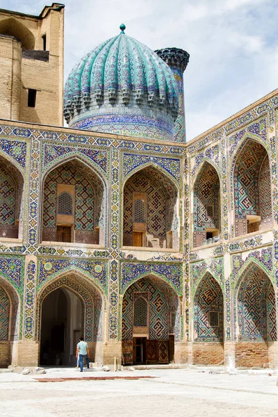 Tilya Kori Madrasah Registan Samarkand Usbekistan Zentralasien Samarkand Ist Eine — Stockfoto