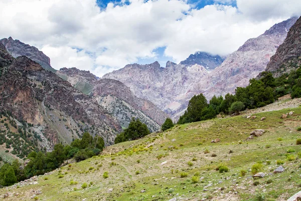 Paisagem Montanhosa Das Montanhas Dos Fãs Verão Tajiquistão Ásia Central — Fotografia de Stock