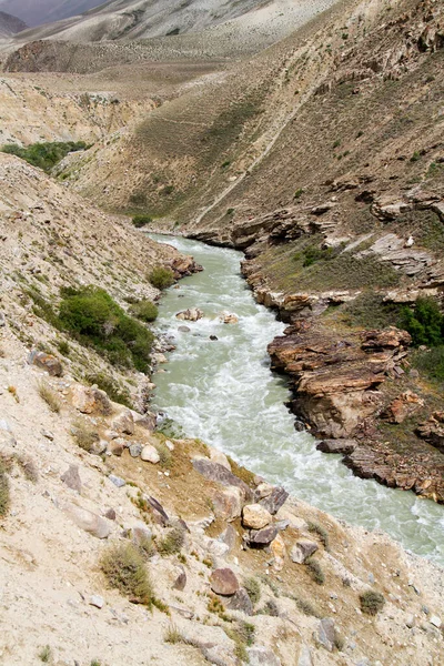 Panj Floden Amu Darya Bredvid Pamir Motorvägen Wakhan Coridor Intill — Stockfoto