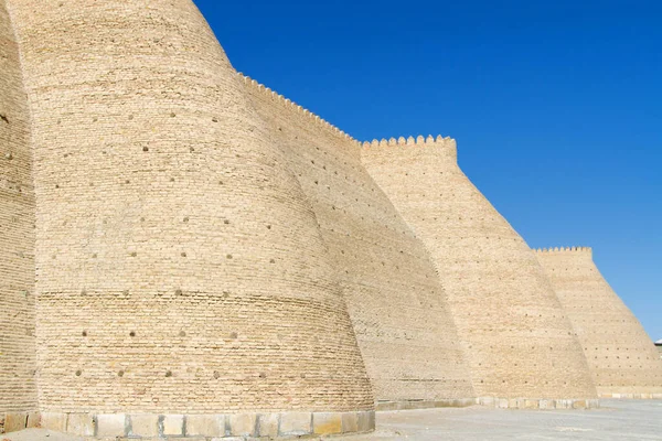 Muralha Fortaleza Bucara Arca Uzbequistão Ásia Central Localizado Rota Seda — Fotografia de Stock