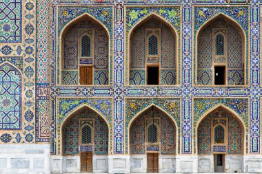 Tilya Kori Madrasah, Registan, Semerkant, Özbekistan, Orta Asya. Semerkand antik İpek Yolu üzerindeki şehirlerden biridir..