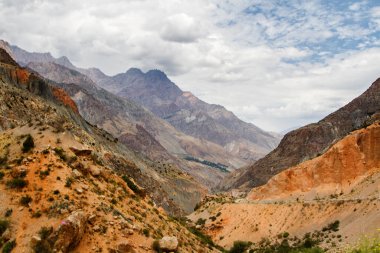 Fan Dağları 'ndaki tepe manzarası. Pamir. Tacikistan. Orta Asya.