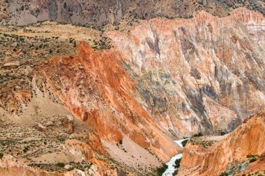 Fan Dağları 'ndaki tepe manzarası. Pamir. Tacikistan. Orta Asya.