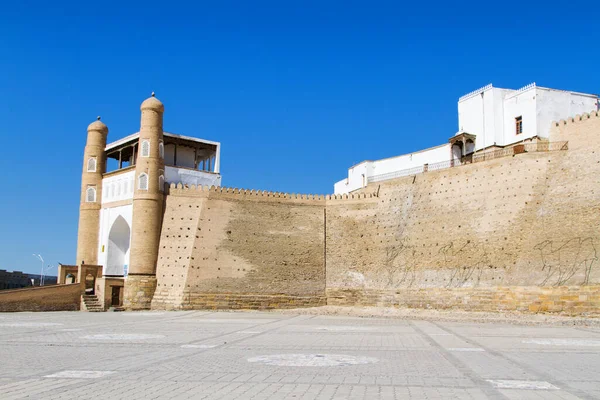 Muralha Fortaleza Bucara Arca Uzbequistão Ásia Central Localizado Rota Seda — Fotografia de Stock