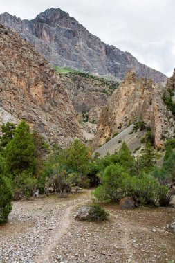 Yazın, Tacikistan, Orta Asya 'daki Fan Dağları' nın Dağ Manzarası