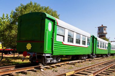 Taşkent mezarı, Özbekistan, Orta Asya 'daki eski tren vagonu.
