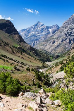 Yazın, Tacikistan, Orta Asya 'daki Fan Dağları' nın Dağ Manzarası