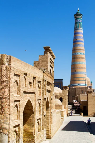 Khiva Uzbekistán Mayo 2015 Casco Antiguo Construido Con Ladrillo Ocra — Foto de Stock