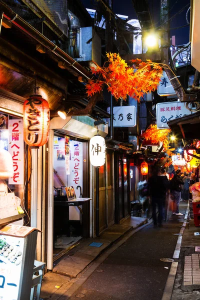 Tokyo Japan November Smalle Voetgangersstraat Bekend Als Yakitori Steeg Oude — Stockfoto
