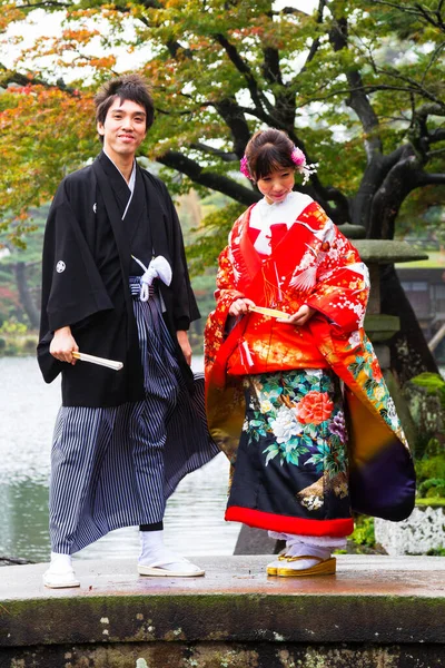 Kanazawa Japan November Japanse Bruid Kanazawa Tuin Japan November 2015 — Stockfoto