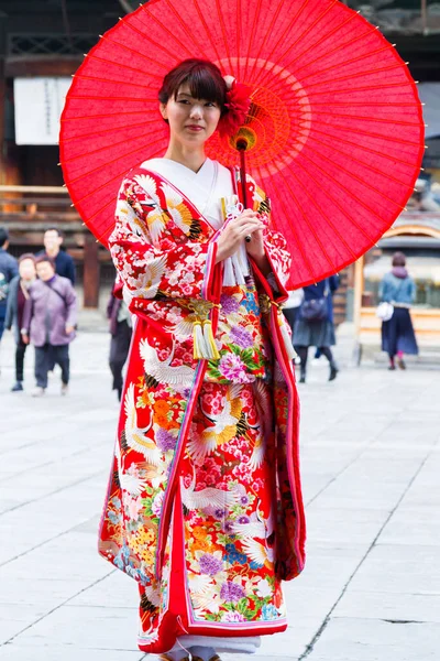 Nagano Japão Novembro Noiva Japonesa Nagano Japão Novembro 2015 Vestido — Fotografia de Stock