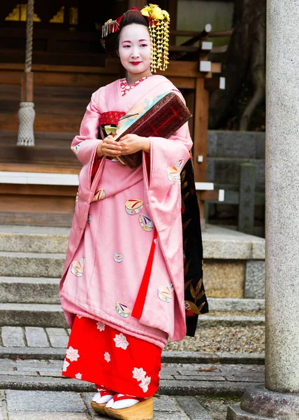 Kyoto Nov 2014 Fiatal Gyönyörű Japán Nők Maiko Viselnek Hagyományos — Stock Fotó