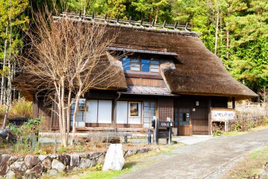 Saiko Iyashi no Sato Nenba Halk Köyü Saiko Gölü. Fuji Dağı yakınlarındaki eski tarihi köy, 5 göl bölgesi, Japonya