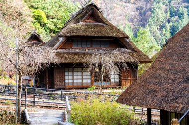 Saiko Iyashi no Sato Nenba Halk Köyü Saiko Gölü. Fuji Dağı yakınlarındaki eski tarihi köy, 5 göl bölgesi, Japonya