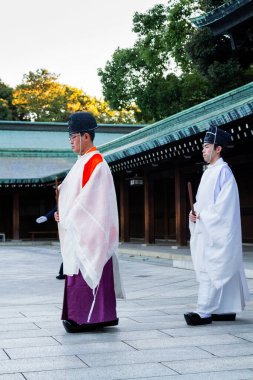 HARAJUKU, TOKYO - 21 Kasım: Japonya 'daki Meiji Jingu Tapınağı Harajuku Tokyo' da yapılan tipik bir düğün töreninin kutlaması.