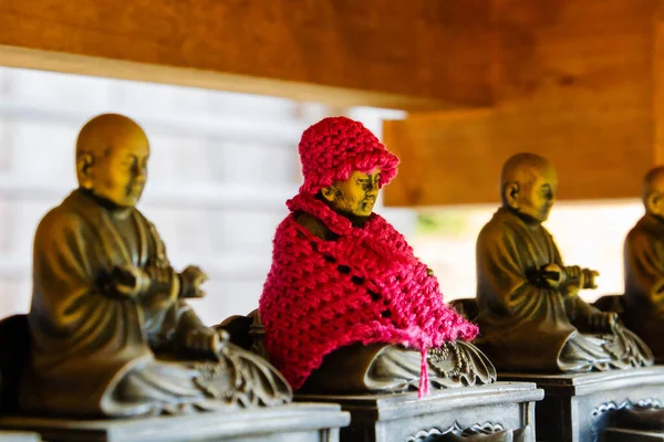 Estatuas Buda Miniatura Templo Japonés Isla Miyajima Cerca Hiroshima Japón — Foto de Stock