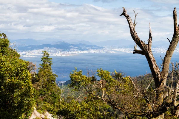 Panorama Ilha Miyajima Vista Das Montanhas Miyajima Com Seu Santuário — Fotografia de Stock