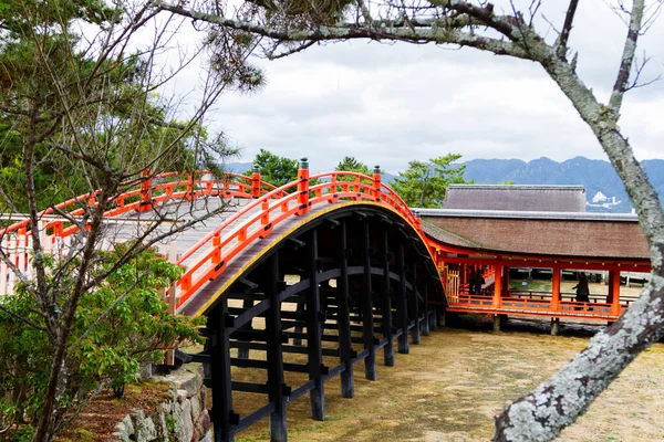 Obloukový Most Sori Bashi Asi 1557 Svatyně Itsukushima Shinto Ostrov — Stock fotografie